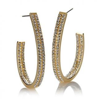 Real Collectibles by Adrienne® Jeweled Inside Outside Oval Hoop Earrings