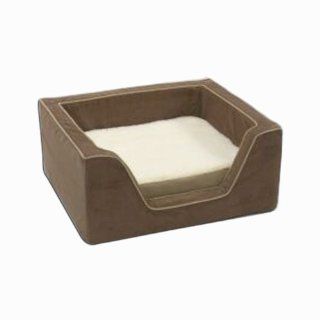Snoozer Pet Outdoor Luxury Sleeping Square Dog Cat Cushion Bed With Memory Foam Small Shona Brown Sugar Peat