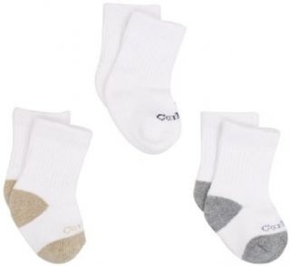 Carhartt Baby boys Newborn 3 Pair Pack Crew Socks, White Assorted, 3 12 Months Clothing