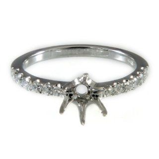 Beautiful Ladies Stunning Engagement Diamond Ring with 12 round diamonds in 18k white gold 0.34CT G H,SI1 SI2 (Semi Mounting) Jewelry