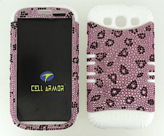 3 IN 1 HYBRID SILICONE COVER FOR SAMSUNG GALAXY S III S3 AT&T, SPRINT, T MOBILE, VERIZON, METRO PCS, BOOST, CRICKET, US CELLULAR, VIRGIN MOBILE HARD CASE SOFT WHITE RUBBER SKIN LEOPARD WH FD213 I747 KOOL KASE ROCKER CELL PHONE ACCESSORY EXCLUSIVE BY MA