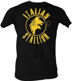 Rocky T Shirt Italian Stallion Logo Adult Black Tee Shirt Home & Kitchen