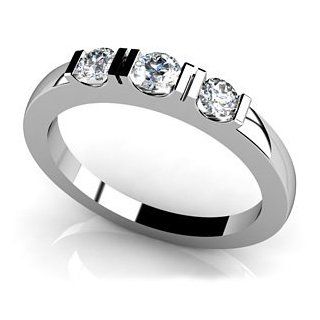 18k White Gold, Triple Spaced Diamond Band, 0.18 ct. (Color GH, Clarity SI1) Anjolee Jewelry