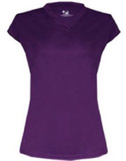 Badger Solid Color Cap Sleeve Ladies Jersey Purple S 