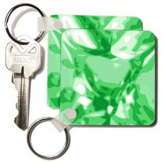 Green Emerald Jewel   Gemstone   Diamond like design   Bling gem sparkling shine texture   Set Of 2 Key Chains Clothing