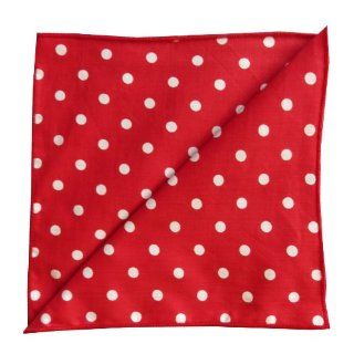 Decorative Cotton Tablecloth in Small White Polka Dot on Red Fabric 59x108" 