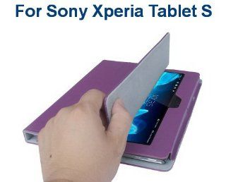 Sony Xperia 9.4 Inch Tablet S (SGPT121US/SGPT122US/SGPT123US) Custom Fit Portfolio Leather Case Cover with Built In Stand  Purple Computers & Accessories