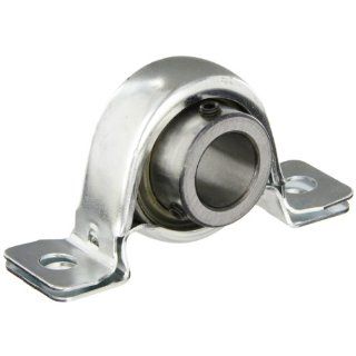 Browning SSPS 114 Pillow Block Ball Bearing, 2 Bolt, Eccentric Lock, Non Expansion Type, Contact Seal, Stamped Steel, Inch, 7/8" Bore, 1 1/8" Base To Center Height