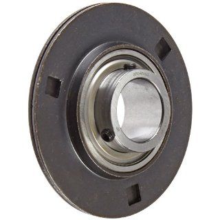 Browning SSF3S 122 Light Duty Flange Unit, 3 Bolt, Setscrew Lock, Non Relubricatable, Contact and Flinger Seal, Stamped Steel, Inch, 1 3/8" Bore, 3 15/16" Bolt Hole Spacing Width, 4 13/16" Overall Width