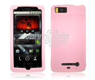 VMG Motorola Droid X/X2   Light Pink Premium 1 Pc Soft Gel Rubber Silicone Skin Case Cover for Motorola Droid X X2 Cell Phone [In VANMOBILEGEAR Retail Packaging] 