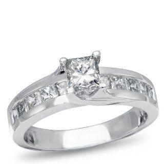 West End, 14K White Gold Diamond Engagement Ring, 1 1/2 ctw. Jewelry