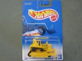 Hot Wheels Bulldozer #146 	Yellow w/Black Plastic Treads blue/white card Toys & Games
