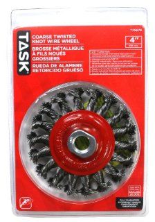 Task Tools T25676 4 Inch Twisted Knot Coarse Steel Wire Wheel