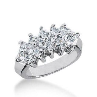14K Gold Diamond Anniversary Wedding Ring 16 Princess Cut Diamonds 1.60 ctw. 157WR105914K Wedding Bands Wholesale Jewelry