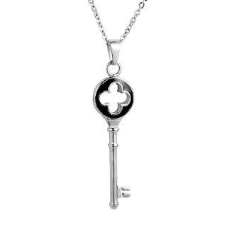 Plusminus Women's 316L Stainless Steel Key to Heart Pendant Necklace + Gift Box Jewelry