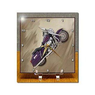 3drose Picturing Harley Davidson and No.174, Motorcycle Desk Clock  