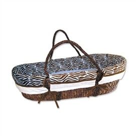 Sweet Safari Blue 4 Piece Moses Basket Set by Trend Lab   Animal Print Baby Baskets   Moses Baskets