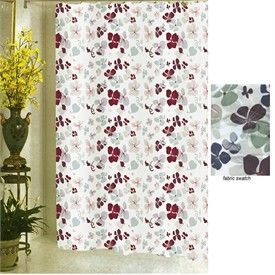 Joanne Violet Floral Print Fabric Shower Curtain   Floral Shower Curtains