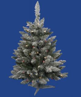 Vickerman 3 ft. Flocked Sugar Pine Dura Lit Christmas Tree   Christmas Trees