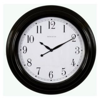 Ashton Sutton Indoor /Outdoor Gloss Black Finish Case Wall Clock   18 diam.in.   Outdoor Clocks