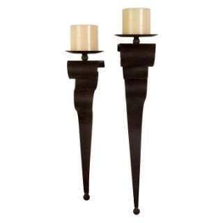 IMAX Metal Candle Wall Sconce   Set of 2   Candle Sconces