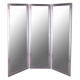 Royal Stainless Silver Full Length Free Standing Tri Fold Mirror   66W x 70H in.   Floor Mirrors