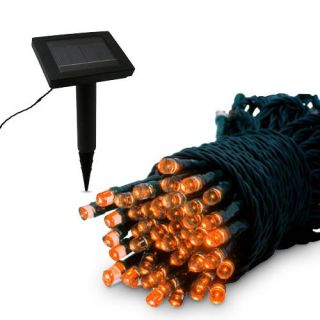 100 LED Solar Powered Light String   Orange   Solar String Lights