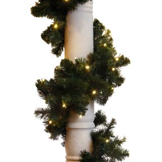 9 ft. Sierra Fir Garland   100 LED Concave Bulbs   Christmas Garland