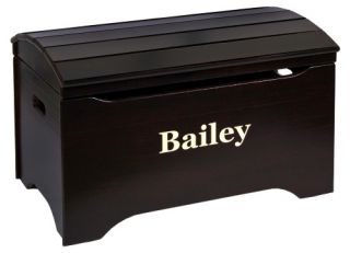 Little Colorado Solid Wood Toy Storage Chest with Personalization   Espresso Finish   Toy Storage