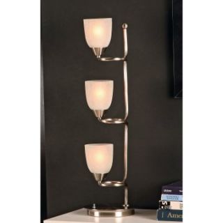 Celinda M1450/123 Three Frosted Glass Shade Metal Table Lamp   Table Lamps