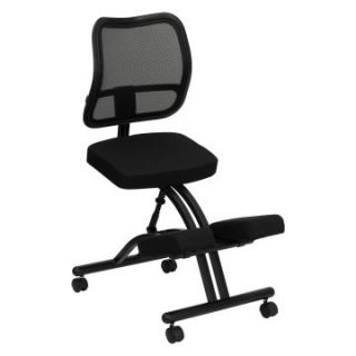 Flash Furniture Ergonomic Kneeling Office Chair with Back   Black Mesh   Desk Chairs