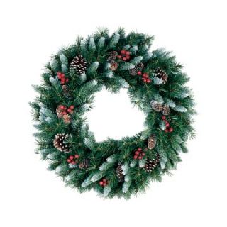 24 in. Frosted Berry Unlit Wreath   Christmas Wreaths