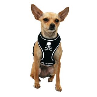 Hip Doggie Black Skull Mesh Harness Vest   Dog Harnesses