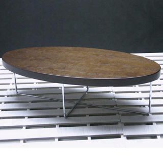 Baxton Studio Large Oval Coffee Table with Walnut Top   Coffee Tables