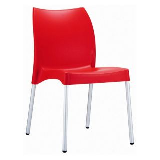 Compamia ISP049 RED Vita Resin Outdoor Dining Chair   Red   Set of 2   Outdoor Dining Chairs