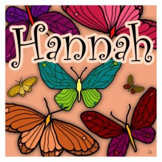 Colorful Butterflies Personalized Wall Art   12W x 12H in.   Kids and Nursery Wall Art