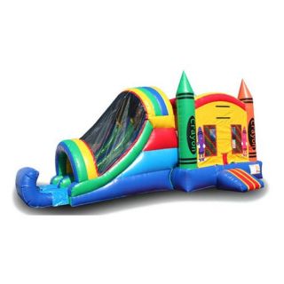 EZ Inflatables Crayon Combo Bounce House   Commercial Inflatables