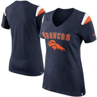 Nike Denver Broncos Ladies Fan V Neck T Shirt   Navy Blue