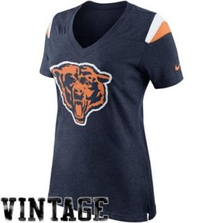 Nike Chicago Bears Womens Retro Fan V Neck T Shirt   Navy Blue