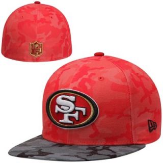 New Era San Francisco 49ers 59FIFTY Camo 2 Camo Fitted Hat   Scarlet/Black