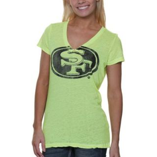 Touch by Alyssa Milano San Francisco 49ers Ladies Look At Me Burnout T Shirt   Neon Yellow