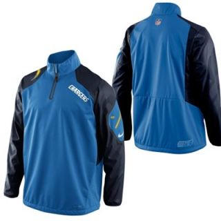 Nike San Diego Chargers Fly Rush Half Zip Performance Jacket   Powder Blue/Navy Blue