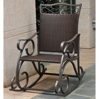 Lisbon Resin Wicker Patio Rocking Chair   Outdoor Rocking Chairs