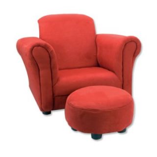 Trend Lab Club Chair   Red Ultrasuede   Kids Arm Chairs