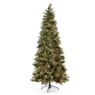 7.5 ft. Glittery Gold Pine Pre Lit Slim Christmas Tree   Artificial Christmas Trees