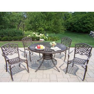 Oakland Living Sunray Aluminum 48 in. Mississippi Patio Dining Set   Seats 4   Patio Dining Sets