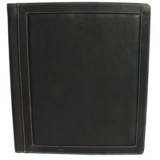 Piel Leather 3 Ring Photo Album Binder   Black   Business Accessories