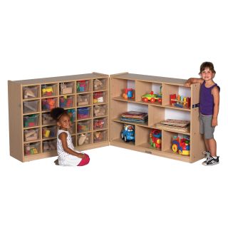 ECR4KIDS Fold and Lock Storage with 25 Tray Cabinet   36 in.   Daycare Storage