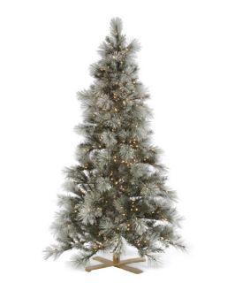 7 ft. Norway Pine Flocked Pre Lit LED Christmas Tree   Christmas Trees