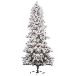 Vickerman Flocked White Pine Pre Lit Christmas Tree   Christmas Trees